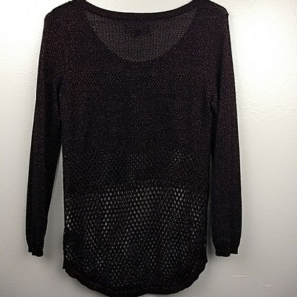 Rock & Republic Sheer Mesh Metallic Top - Picture 6 of 7